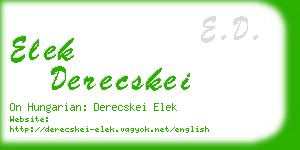 elek derecskei business card